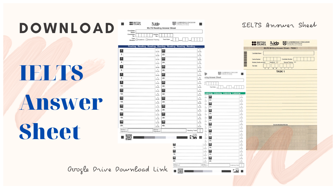 IELTS Answer Sheet - Tự Học Tiếng Anh - Free Download 2021